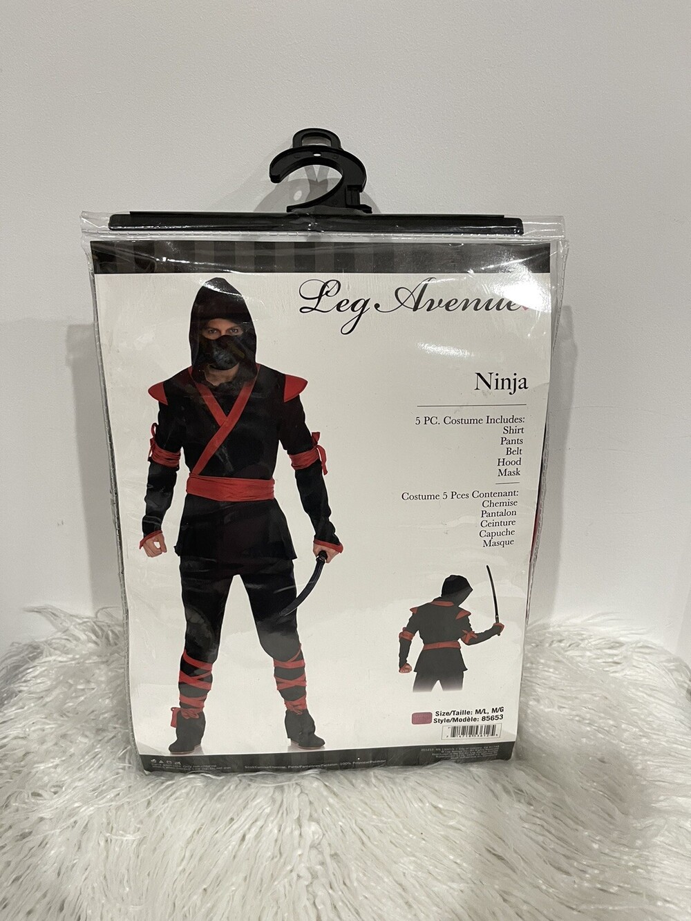 Leg Avenue Mens Black & Red Ninja Halloween Costume 5 Piece Costume Size M/L